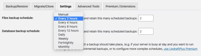 Every 2 hours select
