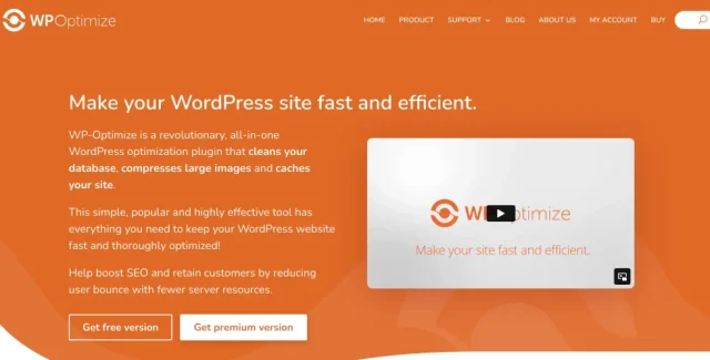 WP-Optimize plugin website homepage