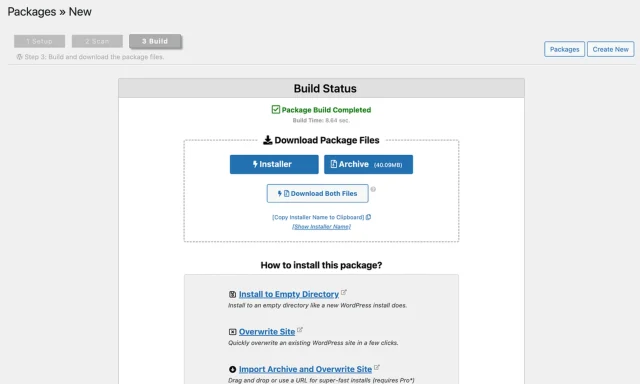 Download package files duplicator