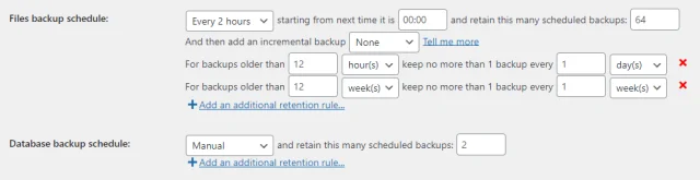 Files backup schedule