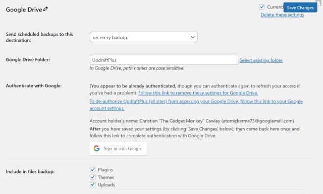 Connect google drive